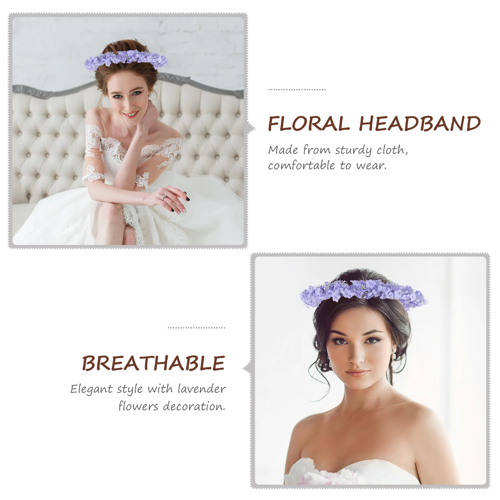 

Durable Soft Cloth Lavender Flower Headband Realistic In Appearance Ideal For Beach Vacations And Special Days