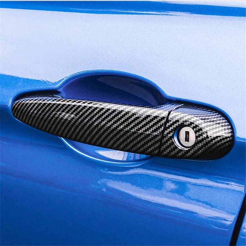 Carbon Fiber Printed for BMW X5 2008 2009 2010 2011 2012 2013 Exterior Mouldings Door Handle Sticker Cover Trim