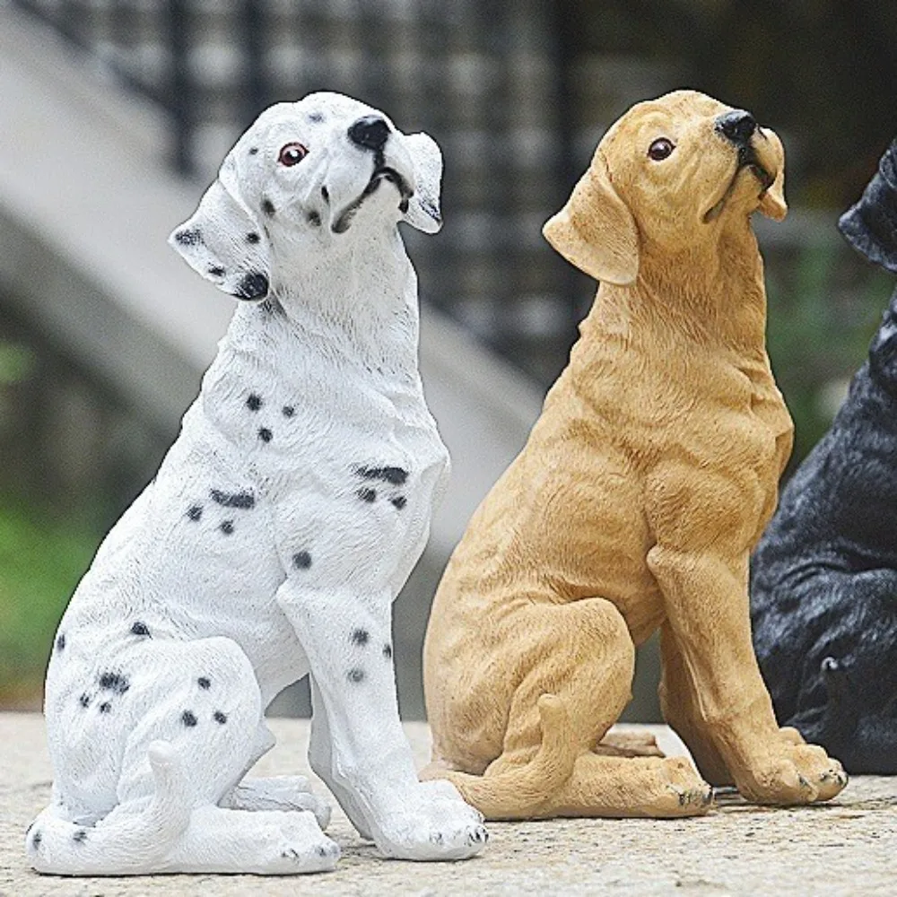 かわいい小型犬像手作り樹脂工芸品ゴールデンレトリバー像装飾ミニ犬置物ホームオフィスデスク装飾