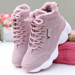 New Designer Women's Sneakers Warm Cotton Shoes Non-slip Womens Snow Boots Winter Flat Shoes Comfortable High Top Women Shoes