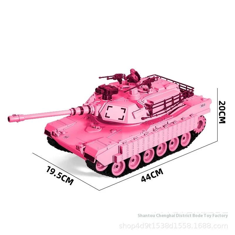 Cross-BorderรีโมทคอนโทรลถังMerkava M1a2 สีชมพูTrackเด็กไฟฟ้าทหารรุ่นเด็กผู้หญิงของเล่นคริสต์มาสของขวัญ