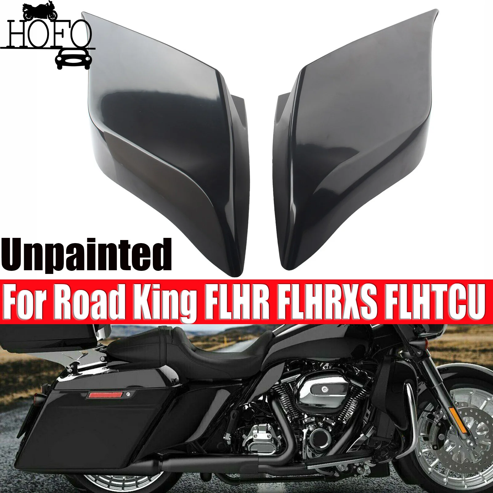 

For Road King FLHR FLHRXS FLHTCU 2009-2013 Motorcycle Stretched Extended Side Battery Cover Panels Unpainted