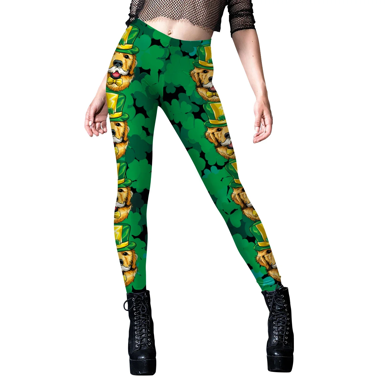 Leggings de fête Shamrock pour femmes, taille haute, collants élastiques doux Irish Everver, pantalons de festival irlandais, habillage de fête