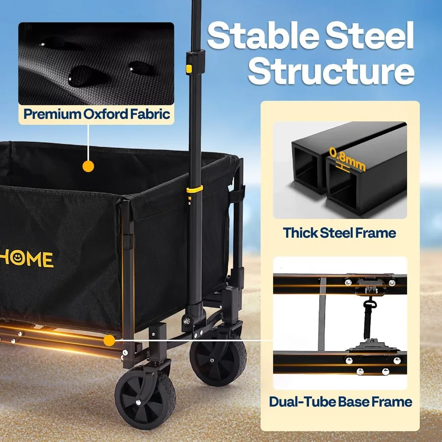 Carrello pieghevole Carro multiuso pieghevole portatile leggero con ruote AllTerrain per generi alimentari Sport Giardino Shopping Ca