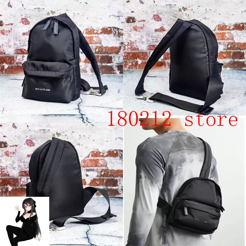 

2024 Black ALYX Zipper Knapsack High Street Shoulder Bag Men Women Best Quality Metal Buckle Adjustable 1017 9SM Alyx Backpacks