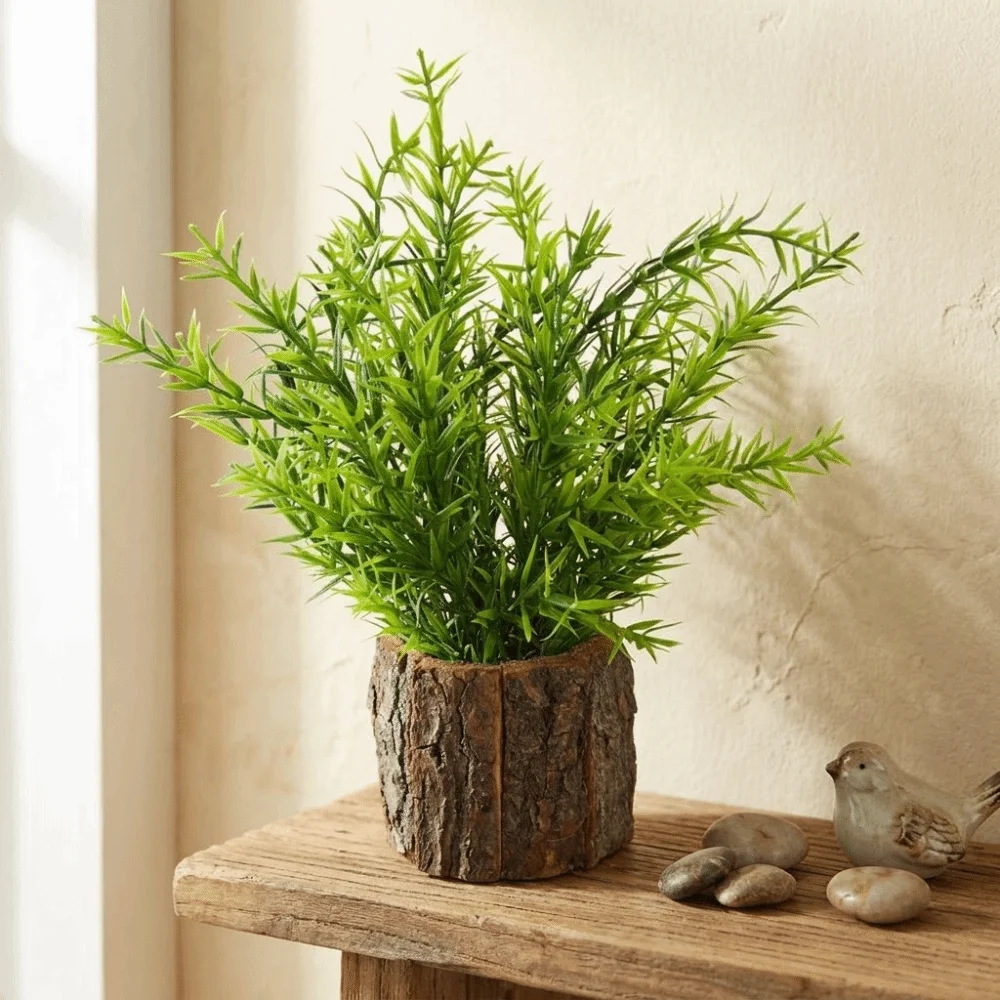 

Creative Natural Appearance Artificial Green Plant Realistic Plastic Bark Cup Flower Pot Handmade Artificial Lavender Wedding