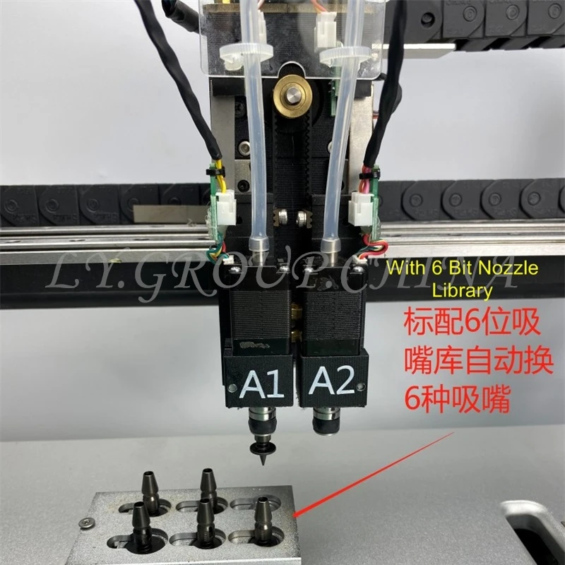 Q2S Dual 6 Heads 54 Bits Volledige Vision Desktop Automatische Smt Pick And Place Machine Chip Mounter Met Air Compressor en Soldeer