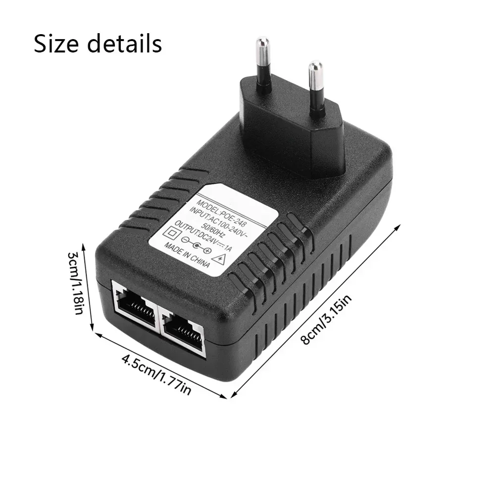 Adaptador de corriente POE para cámara CCTV, inyector Ethernet de 12V/15V/24V/48V, 1A /0.5A, POE para fuente de alimentación de cámara IP CCTV, adaptador Ethernet, enchufe de la UE