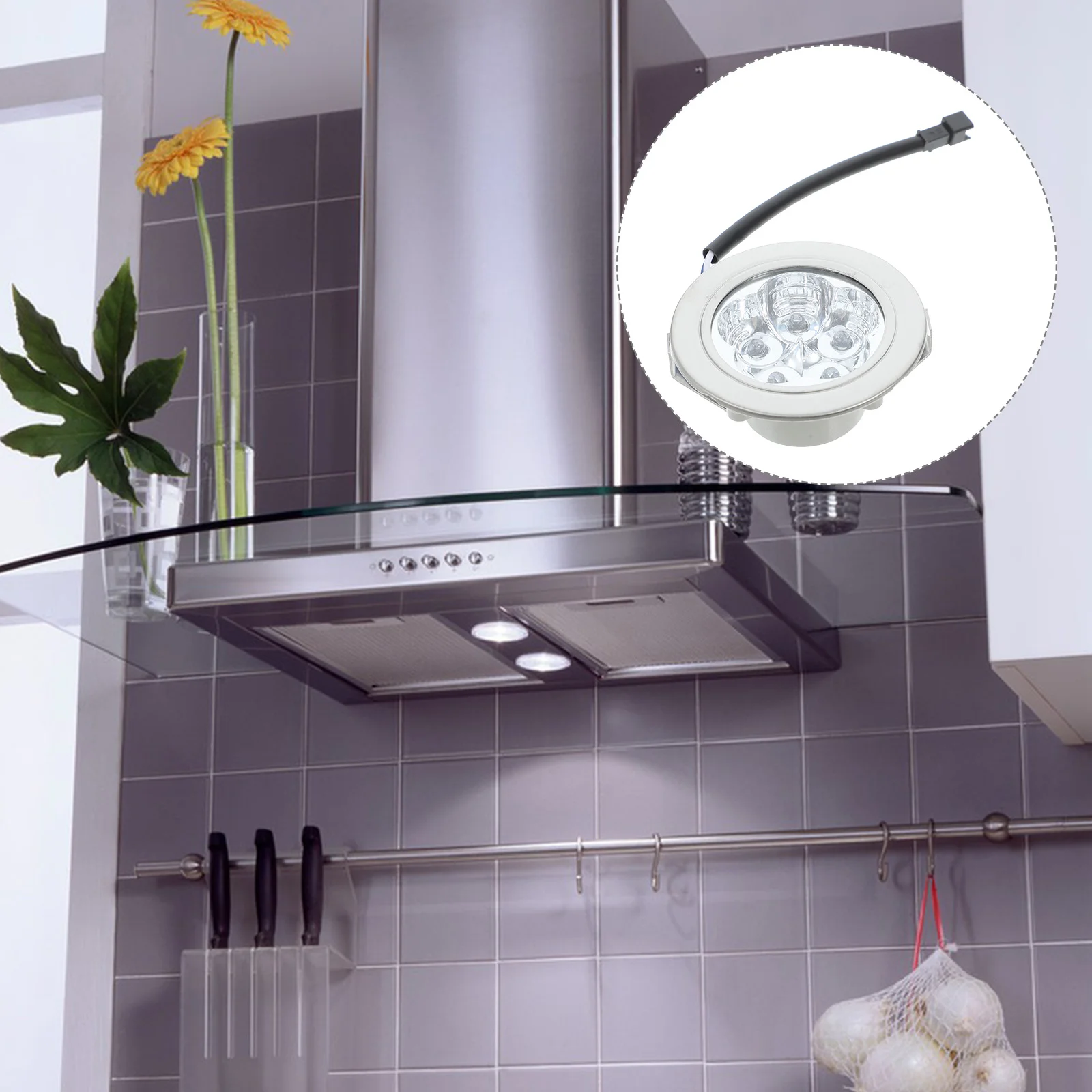 2 Pcs Range Hood Light Rechargeable Bulbs for Lamp Replacement Micro-wave Oven Silver Plastic