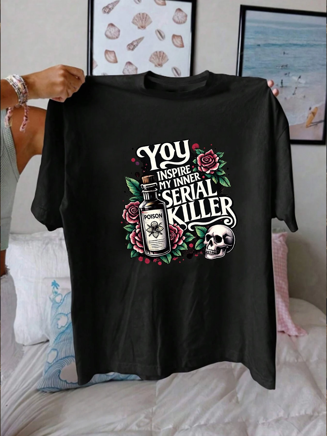 

【WZM1021201】Женская футболка с круглым вырезом и принтом, летняя повседневная уличная модная женская футболка с коротким рукавом в стиле Джокер