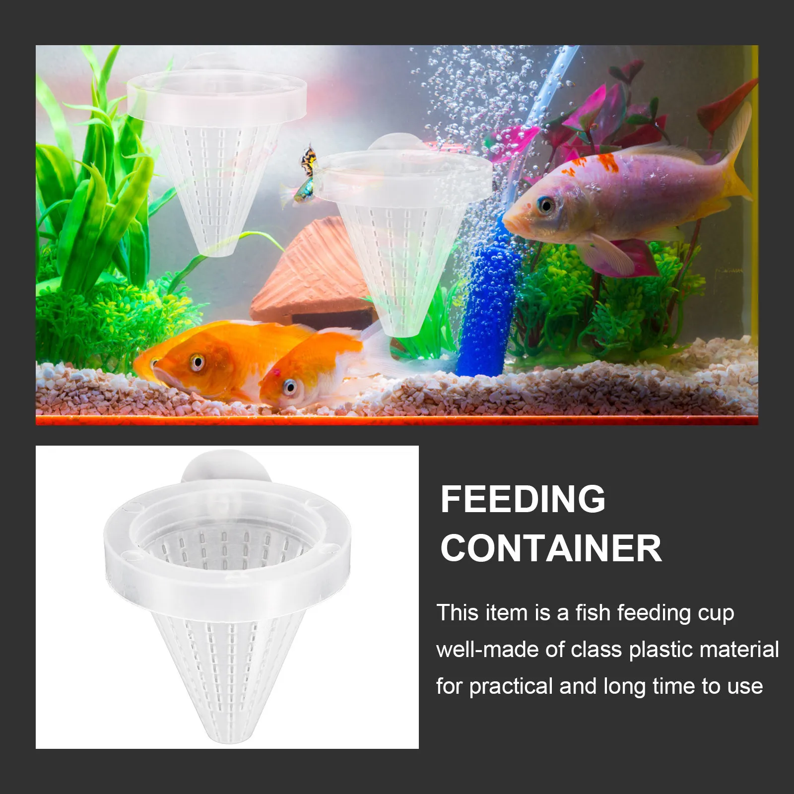 

10Pcs Aquarium Cone Feeder with Suction Cup Floating Fish Feeding Cup for Brine Shrimp Red Worms Small Fish Tank Tool