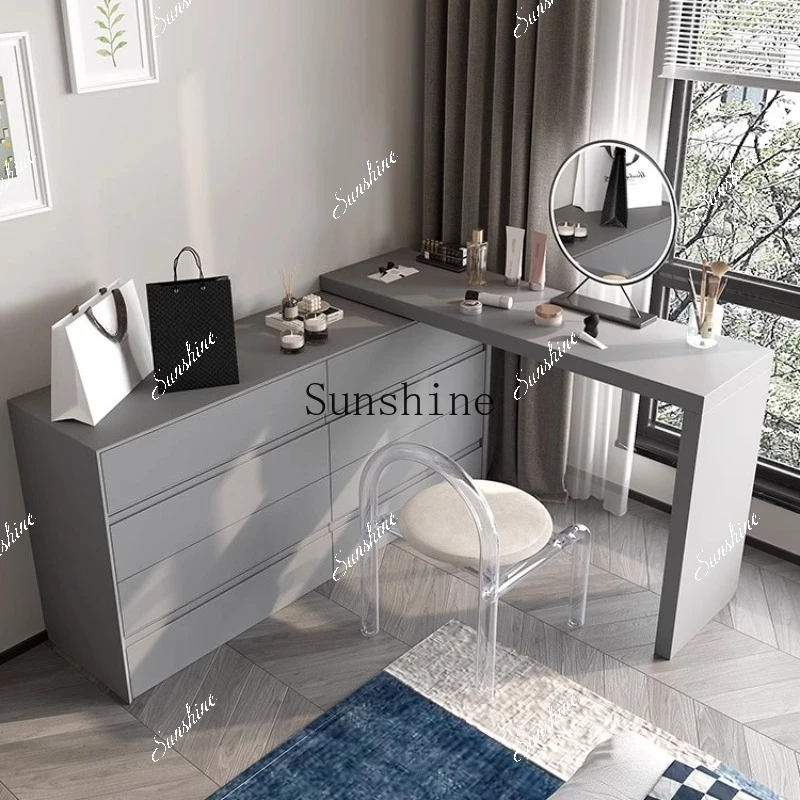 Italian simple solid wood dresser, chest and cabinet integrated, modern small apartment bedroom dedicated light luxury storage