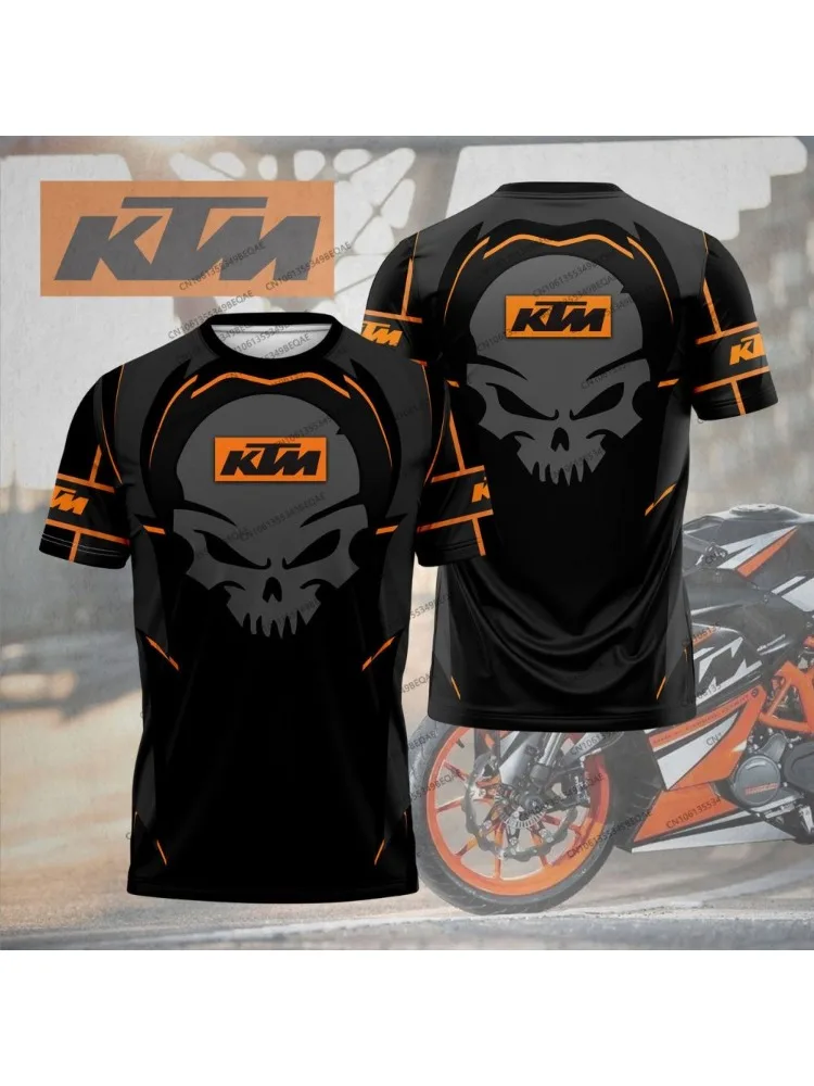 AliExpress KTM Men's Summer Motorcycle T-Shirt 3D Print Breathable Quick Dry Casual Tee for Motocross Biker Riding Daily Wear  S-6XL