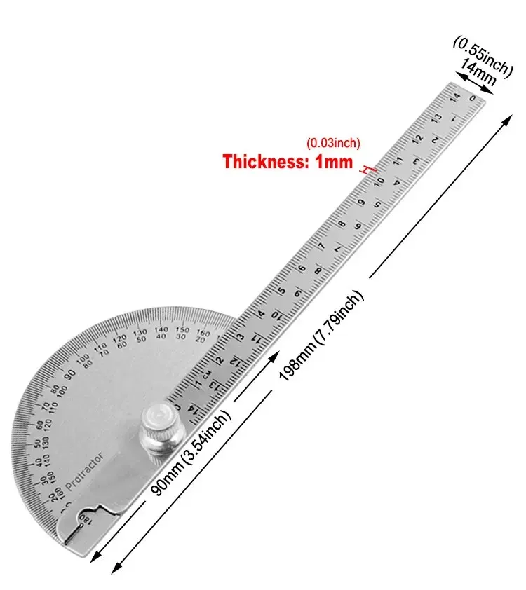 Protractor Angle Ruler Dividing Gauge Angle Ruler 180 Degree Semi Circular Carpenter Angle Ruler 14cm 1PC