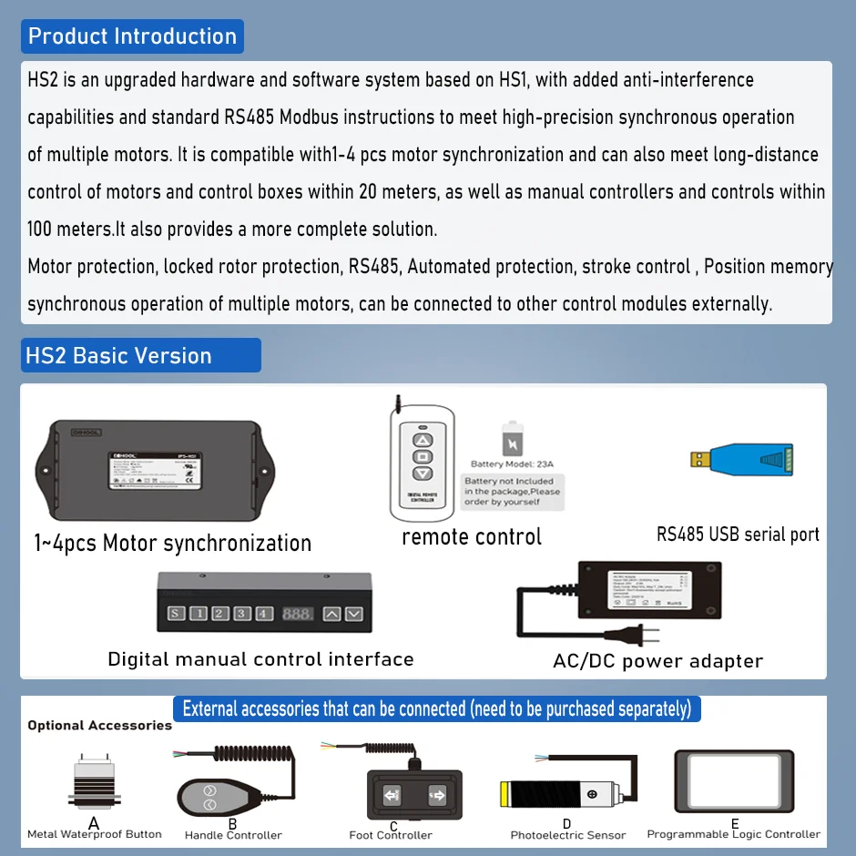 IPS-HS2 RS485 Industrial Grade Anti-Interference Hall Multi-Motor Synchronous Controller with Safety Protection
