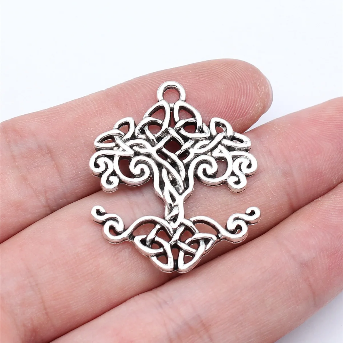 WYSIWYG 5pcs 32x27mm 2 Colors Triquetra Knot Amulet Tree Of Life Charms Pendant For DIY Jewelry Making Jewelry Craft Findings