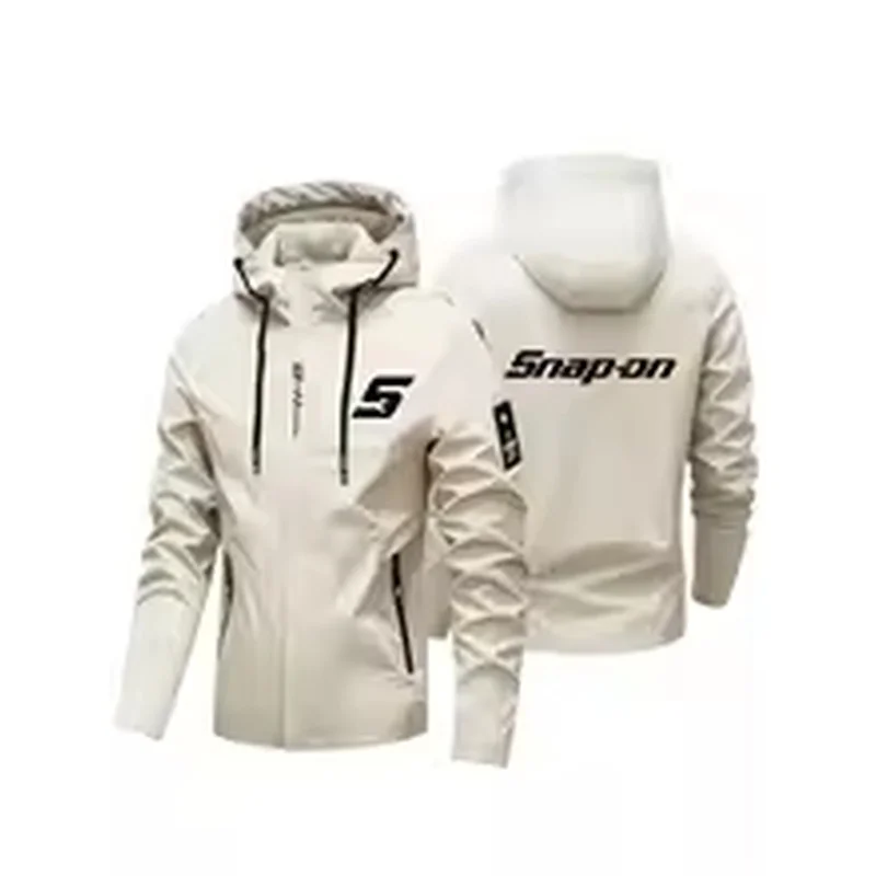 Men Hooded Outdoor Jacket 2026 Spring Autumn Waterproof Windproof Full Zip Coat Hiking Travel Casual Outerwear