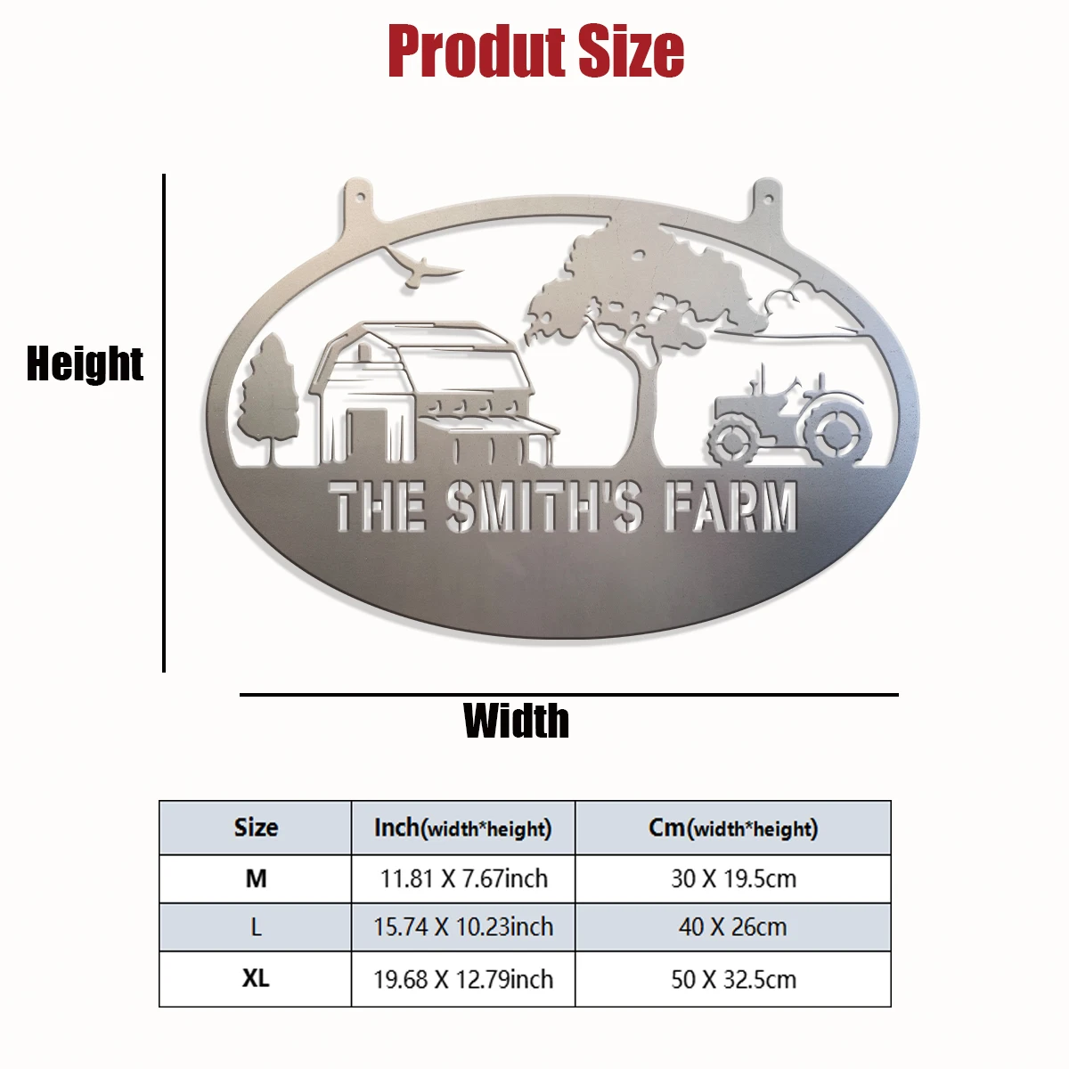 1pc Custom Farm Landscape Metal Wall Door Plaque,Home Room Garden Garage Door Fence Farm Decor,House Seasonal Family Gift
