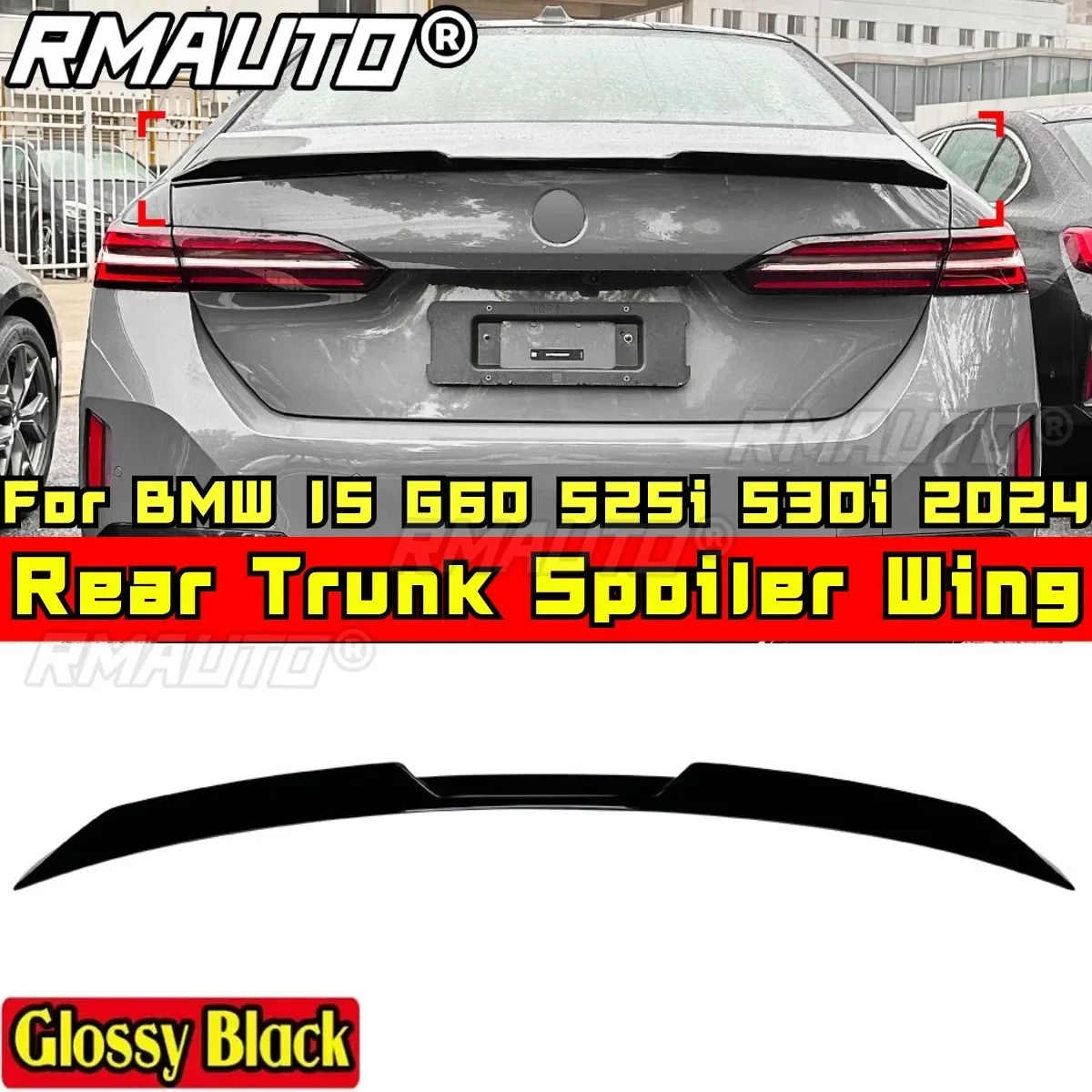 I5 G60 525i 530i Body Kit Rear Wing Spoiler Glossy Black MP Style Rear Wing For BMW 5 Series G60 525i 530i 2024 Car Accessories