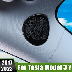 For Tesla Model 3 Y 2017-2019 2020 2021 2022 2023 Stainless Car Audio Front Reading Lamp Loudspeaker Decoration Cover Sticker