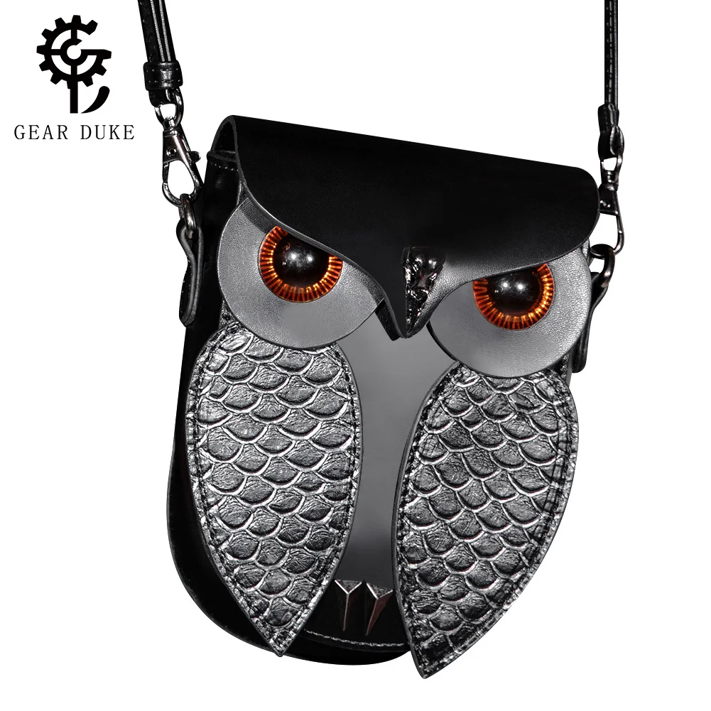 

European and American retro PU women's shoulder bag steam punk owl diagonal cross small bag creative coin purse