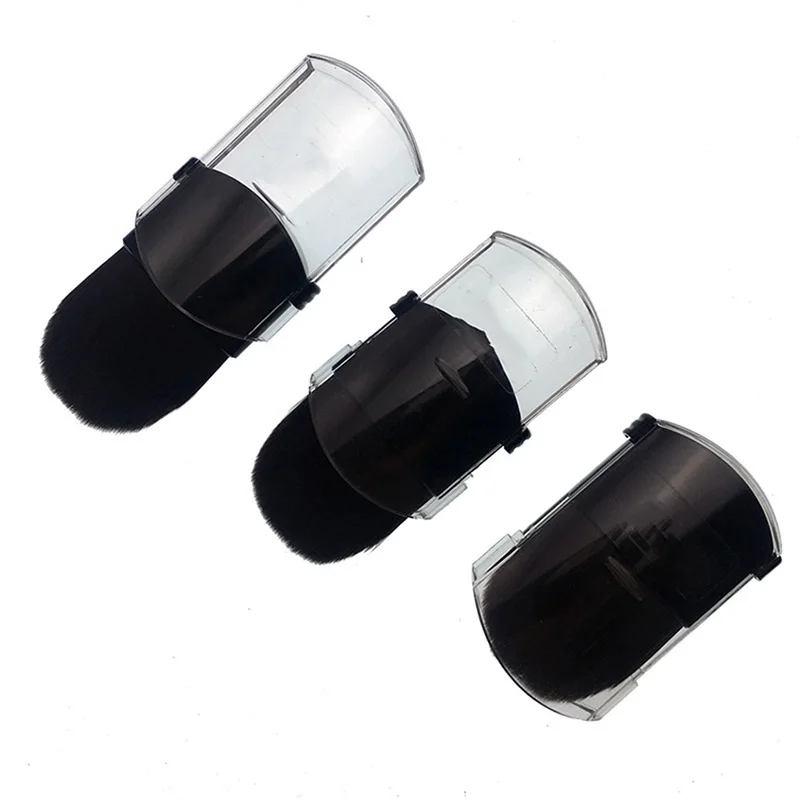 1pcs Retractable Foundation Brush Portable Blush Powder Makeup Brush soft fur Loose powder brush with lid face Cosmetic Tools