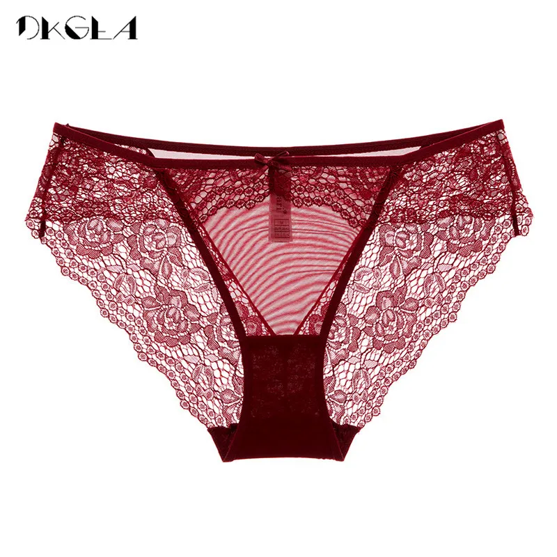 Fashion New Green Panties Women Underwear Lace Plus Size XL L Soft Briefs Transparent Low-Rise Sexy Panty Embroidery Lingerie