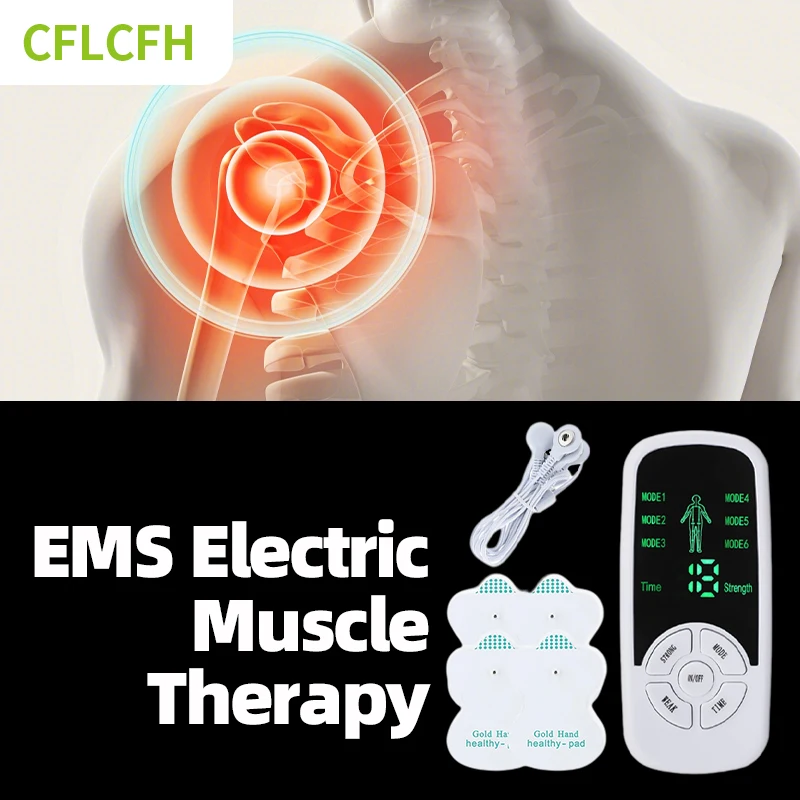 

EMS Electric Therapy Massager Pulse Abdominal Meridian Physiotherapy 6 Modes Tens Unit Machine Body Muscle Massage Stimulator