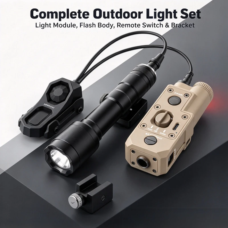 Dual Beam Light Set Green Red, Remote Control Switch, Bright Focused Beam, Adjustable Bracket, Night Camping Gear