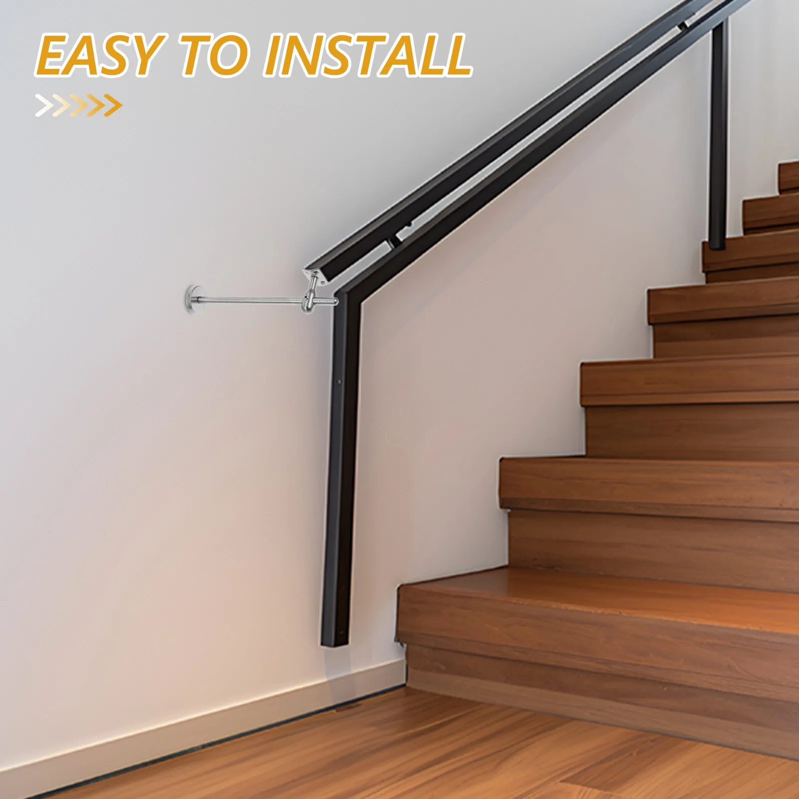 Stainless Steel Handrail Bracket Adjustable Wall-Mounted Holder Stair Rail Support for Home Office Mall Indoor Staircase