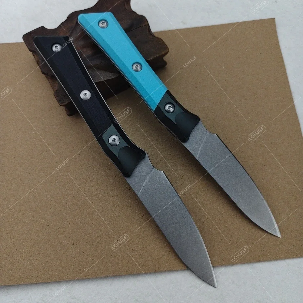 3500B Blue & Balck Aluminum Handle Camping Picnic Cutting Outdoor Knife with K Sheath EDC Preferred Kitchen Paring Fruit Knives