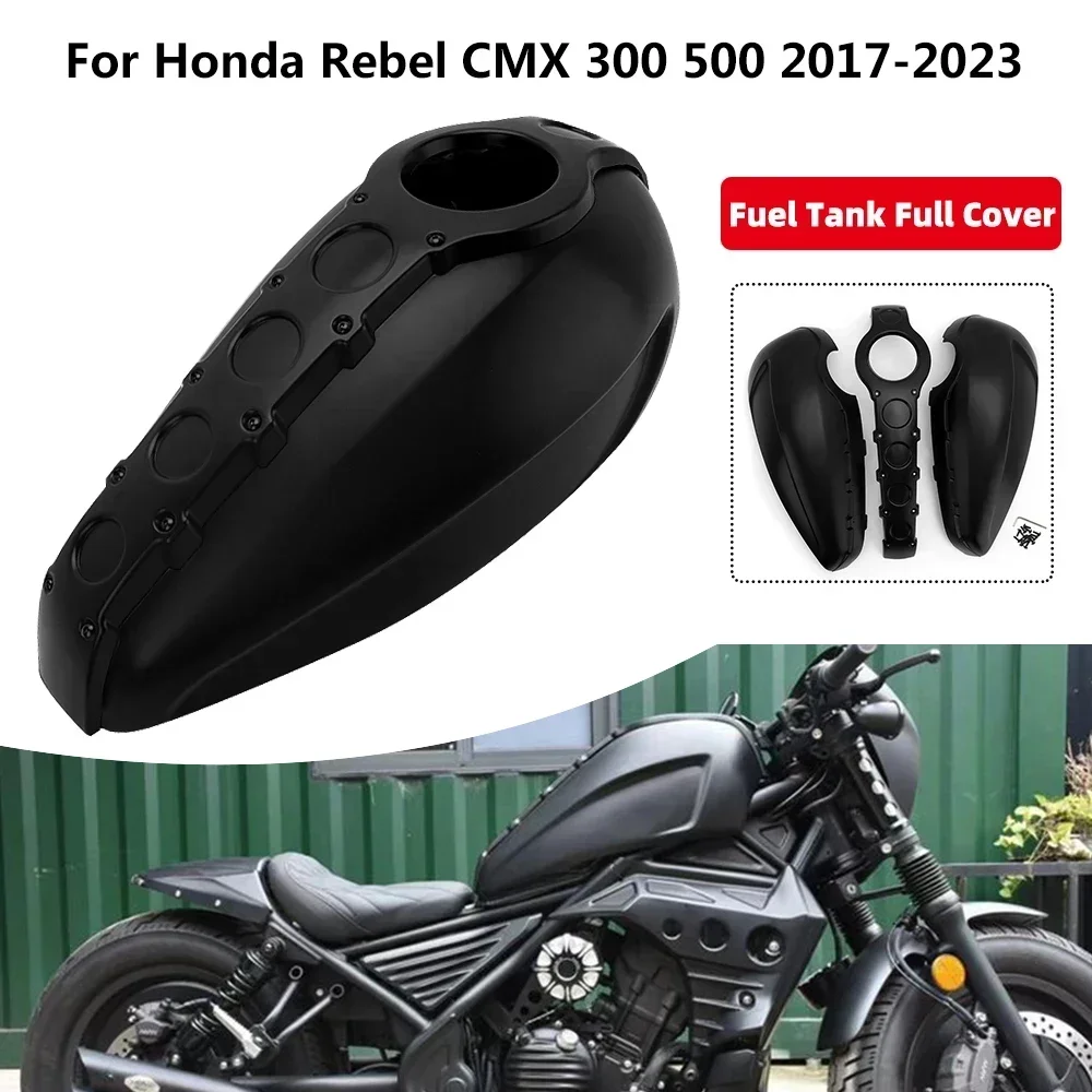 Motorcycle Oil Gas Full Fuel Gas Tank Cover Black Guard Fairing Protector For Honda Rebel CMX 300 500 CMX 500 2017-2023 2022