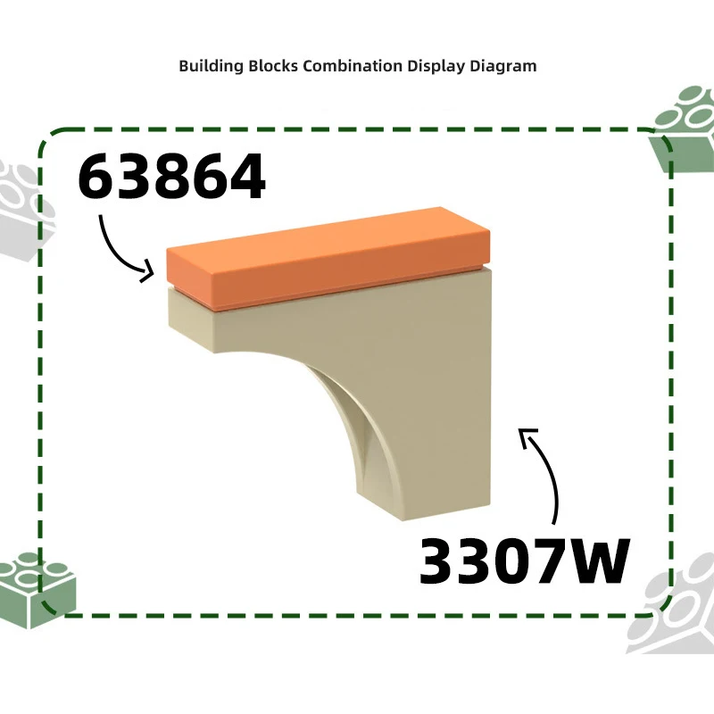 MOC 10PCS 3307 Special Arch Bridge Building Blocks Kit House Castle Plate Particle DIY High-Tech Toys Children Birthday Gifts