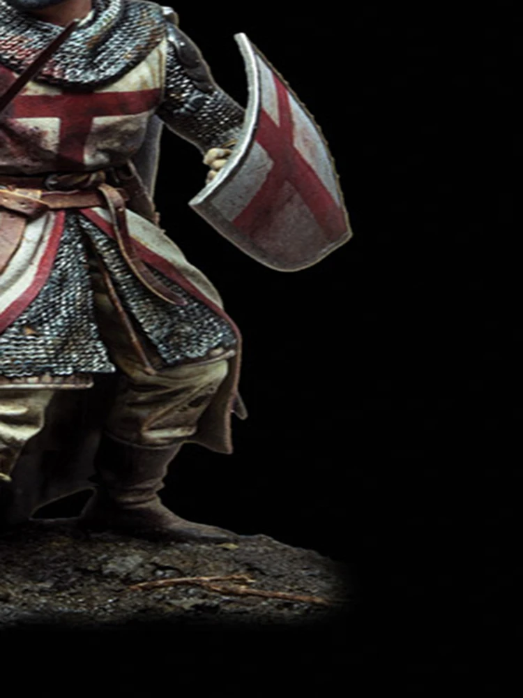 Caballero Templario sin montar, 1/18, 90MM, figura del siglo XII, kit de resina histórica, modelo en miniatura sin pintar