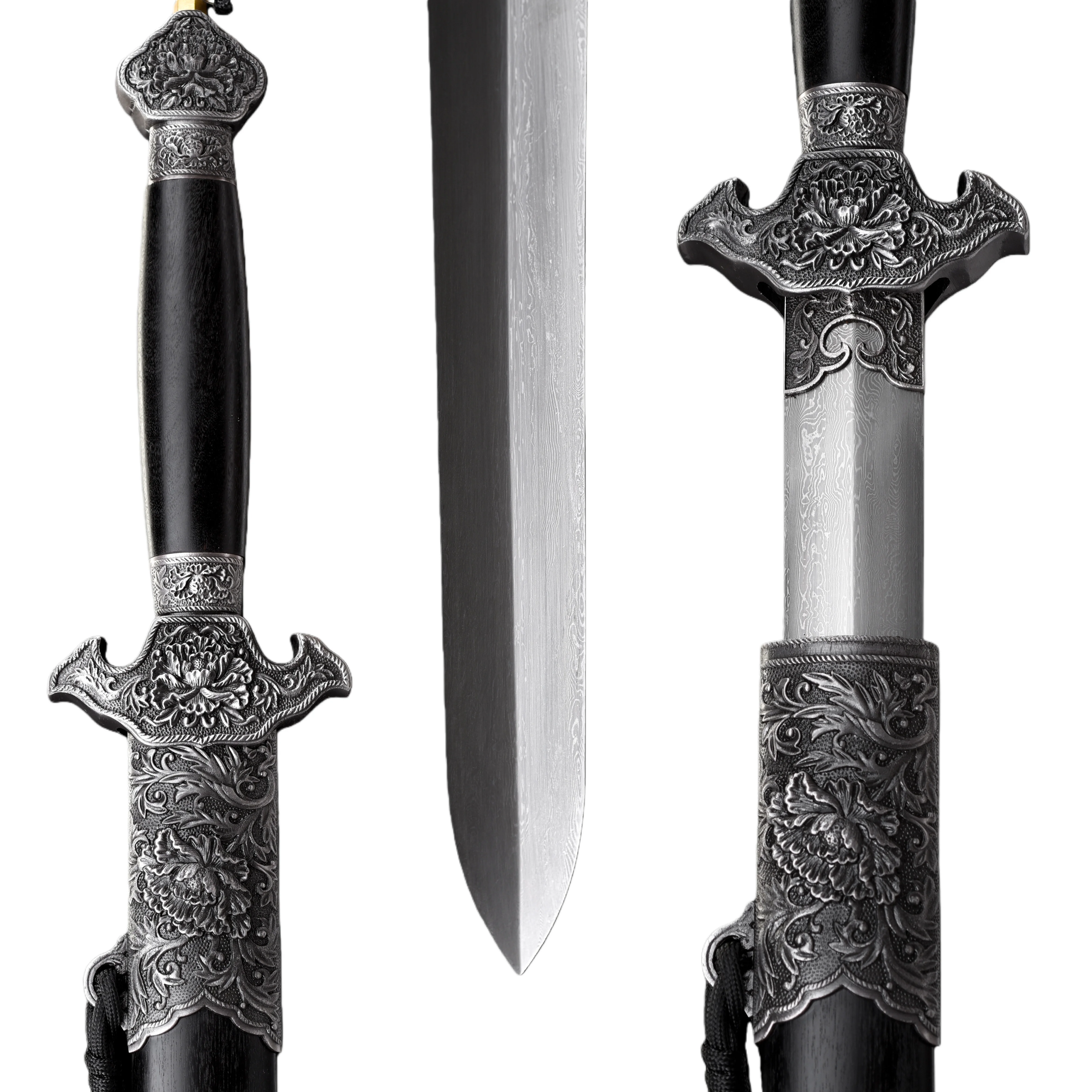 

Peony flower vintage katana samurai sword, medieval martial arts enthusiast collection gift Full Tang, Malaysian steel sharp