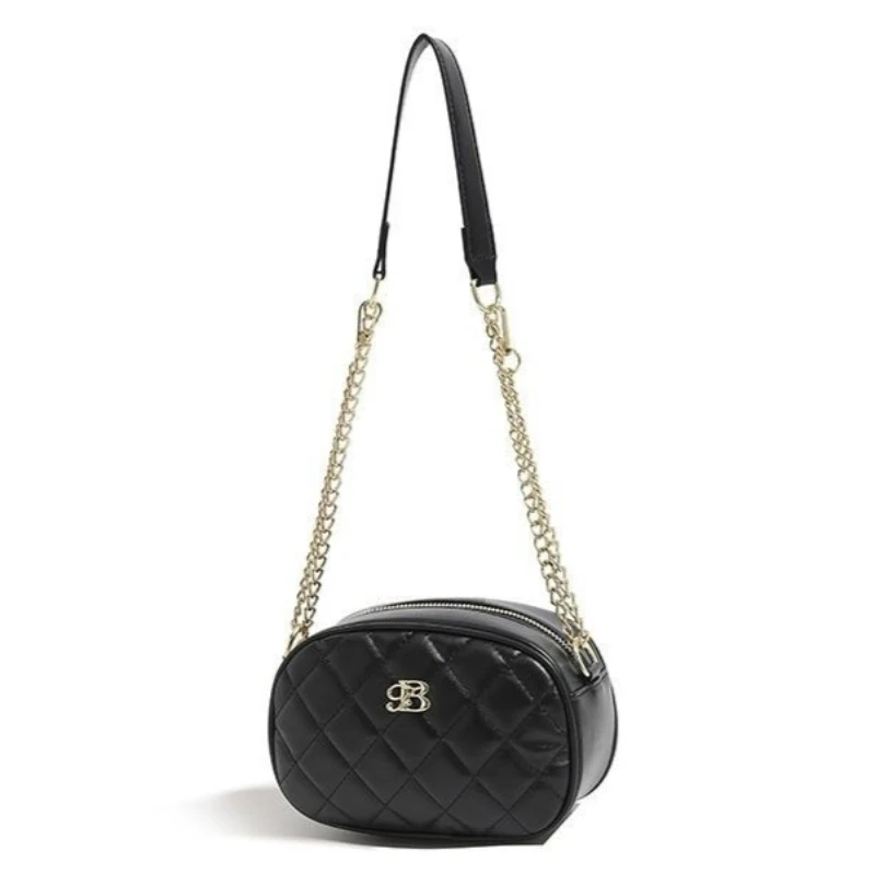 Black White Light Pink Quilted Mini Crossbody Bag Gold Large Capacity Chain Shoulder Handbag Phone Purse Commute for Women Girls