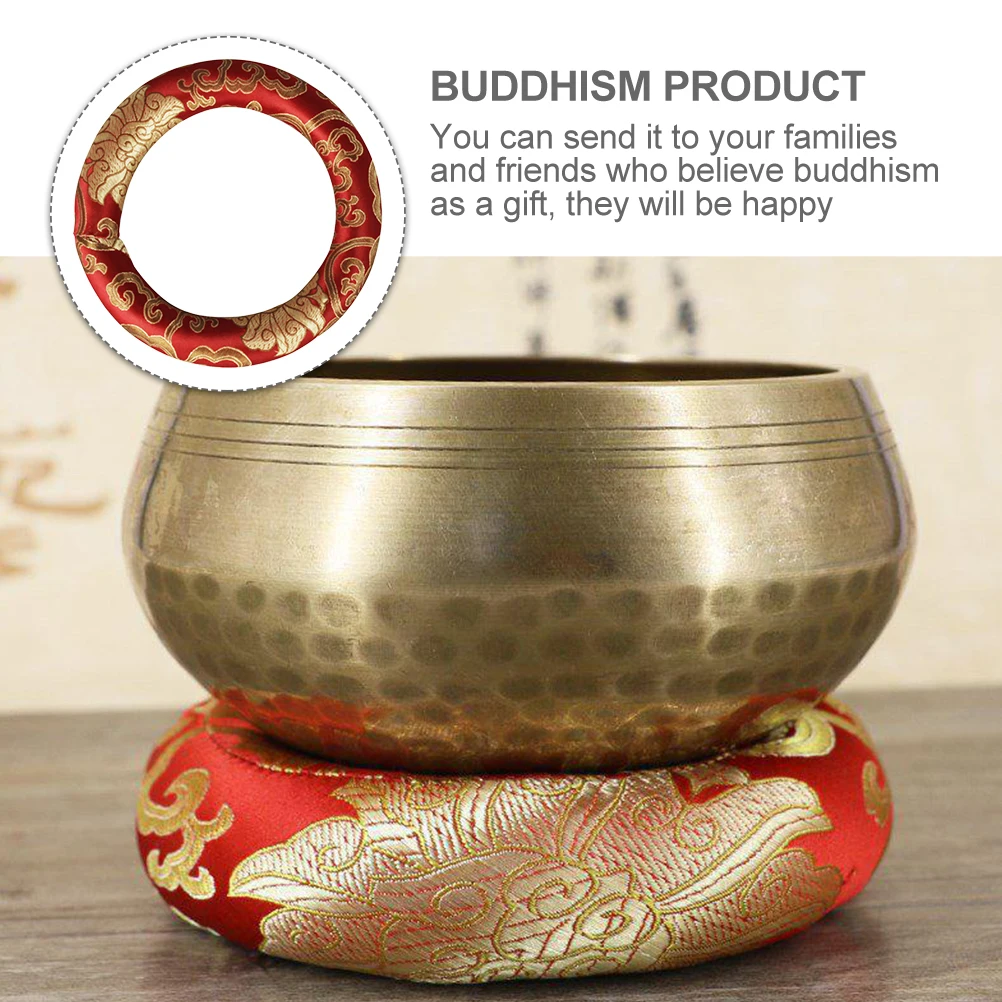 

Music Meditation Bowl Washer Decor Cushion Accessories Sound for Pad Tibetan Singing Cotton