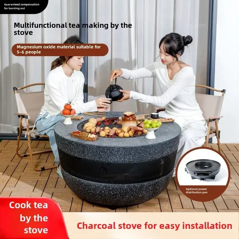 Bbq Barbecue Outdoor  Stove Closed Tea Charcoal  Table Set Home Indoor   Heating