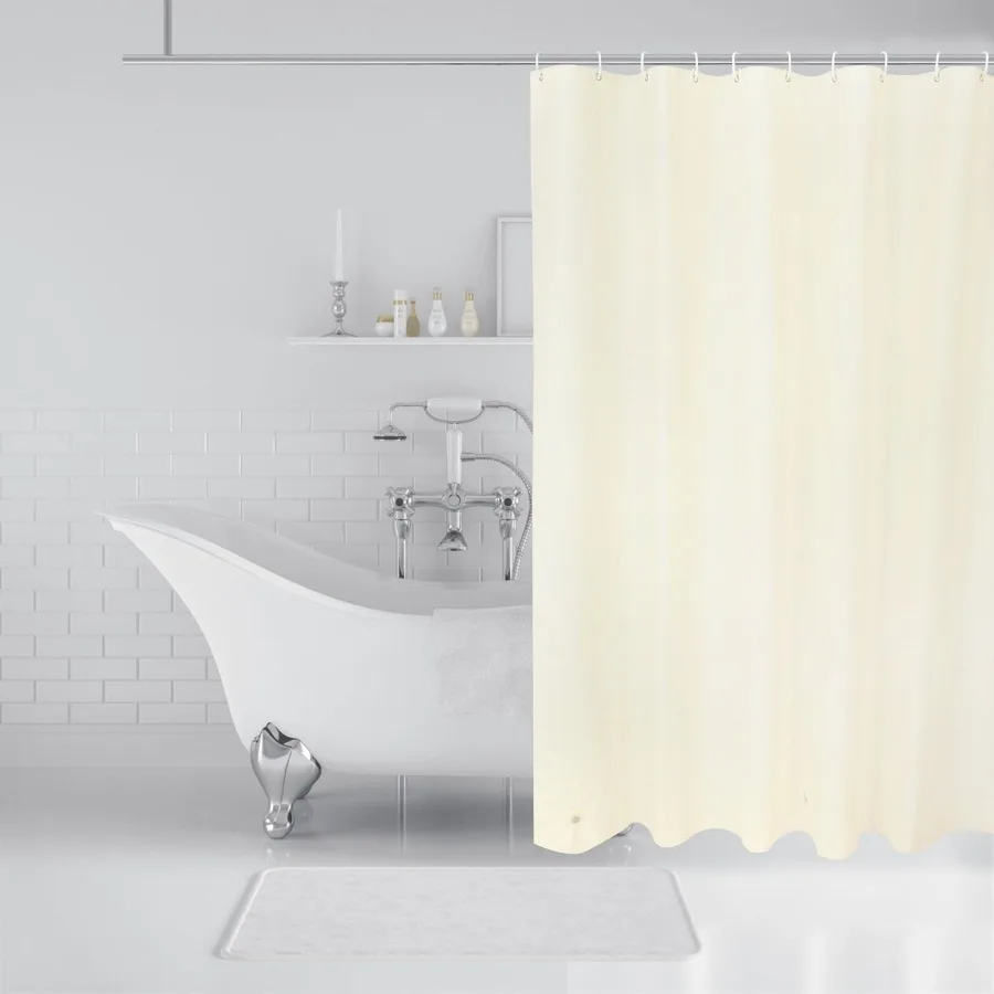 

Plastic Shower Curtain Liner for Bathroom 3 Magnets Rust-Resistant Grommets 12 Plastic Hooks 72 x 70in White