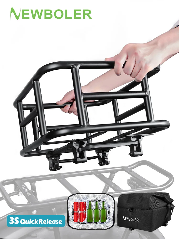 AliExpress NEWBOLER Rear Bike Basket Bicycle Cargo Rack Bag Quick ReleaseFron E-Bike Basket Bike Baskets Rear Rack  for OutdoorTravel Shopping
