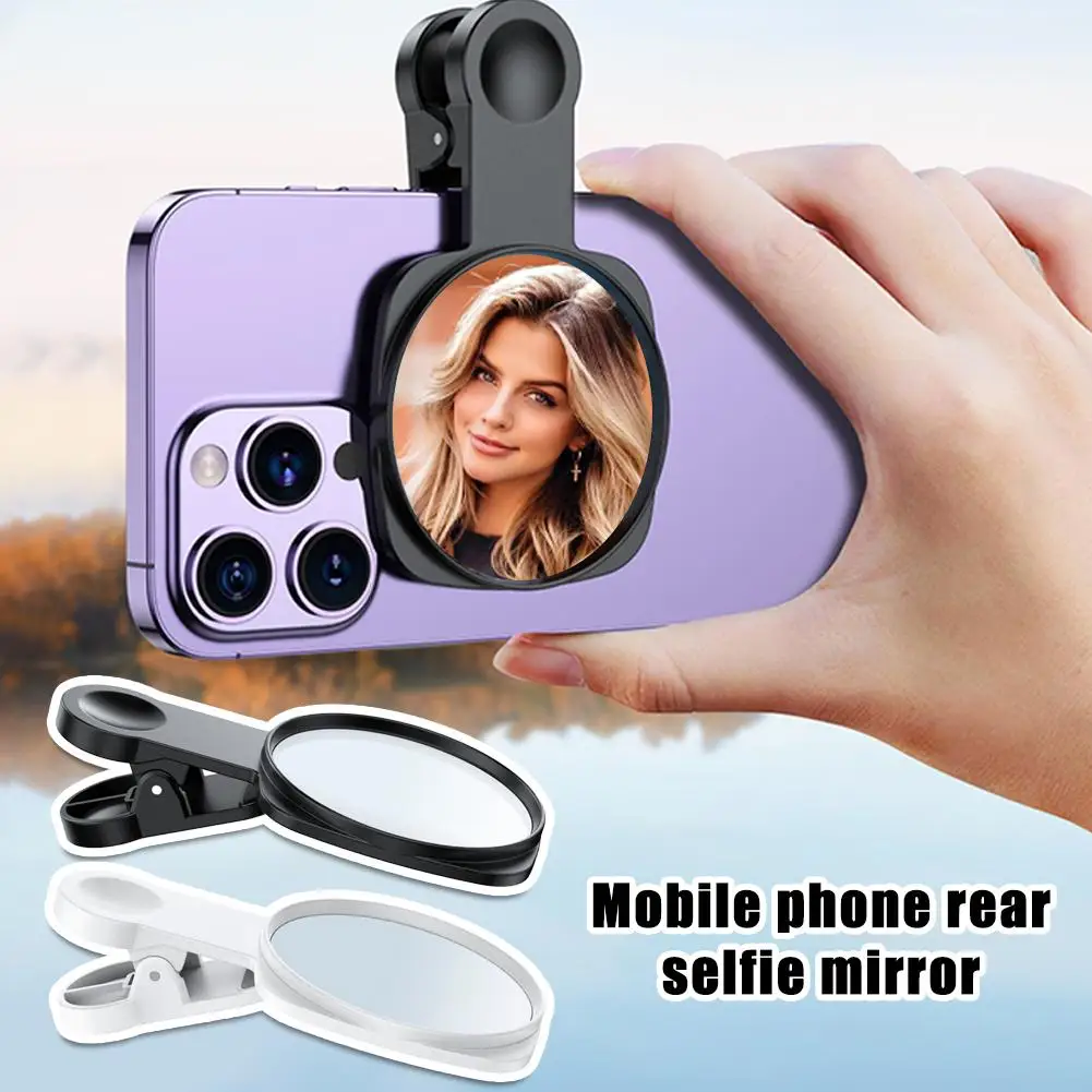 Selfie Mirror Compact Mirror for Phone Universal Phone Clip Phone Rear Selfie Mirror for iPhone Universal Selfie Reflector M0N4