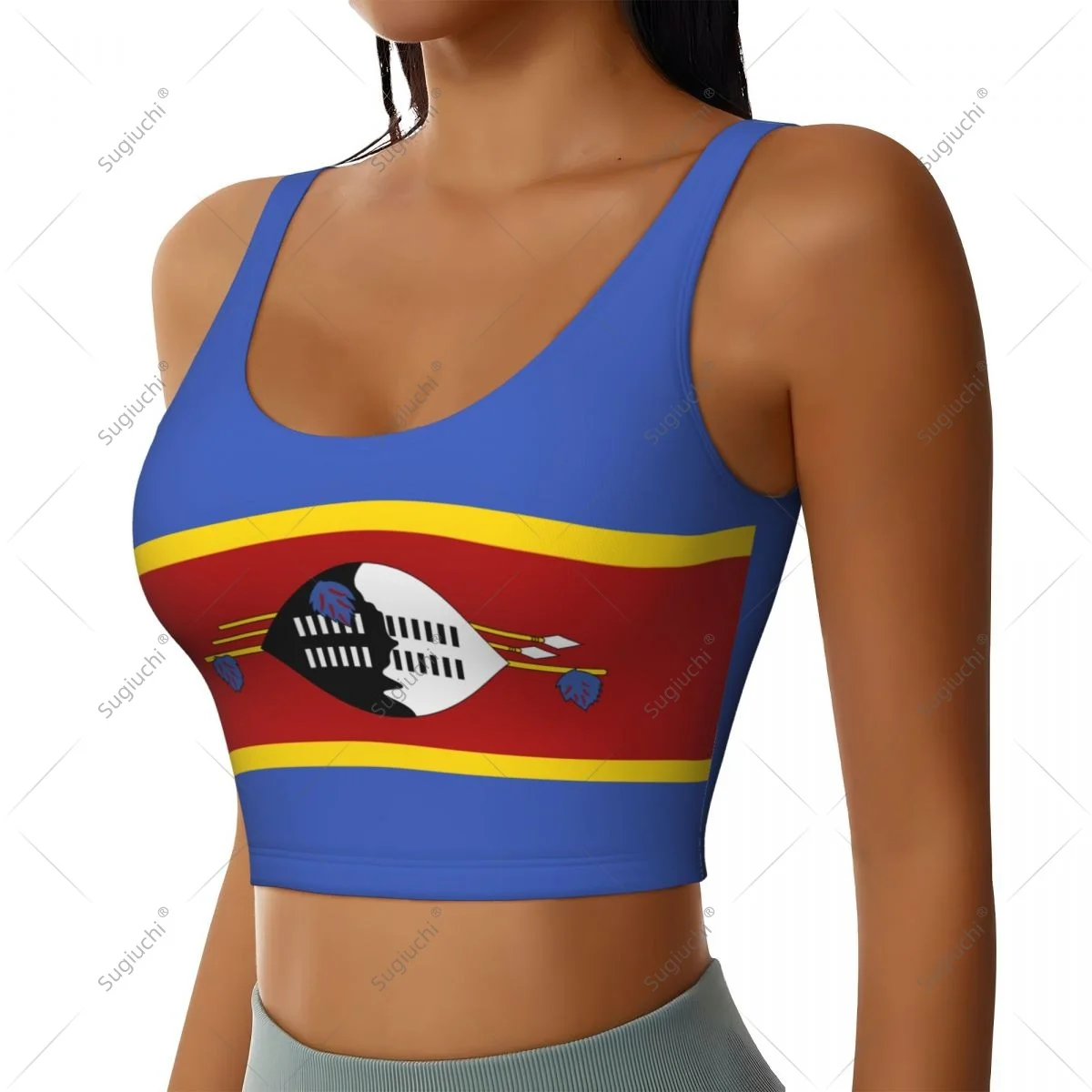 Eswatini Flag Women Girl Activities Sports Vest for Female Yoga Vest Workout Vest Lightweight Trendy