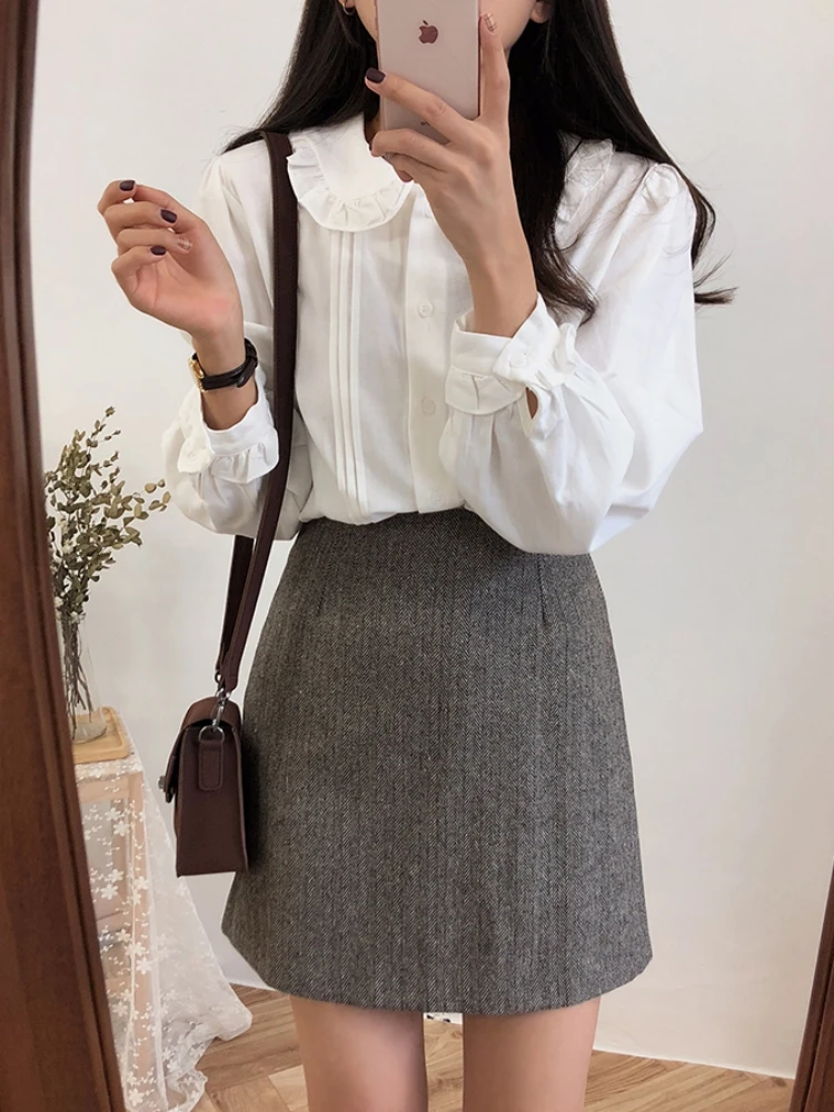 solid Women Skirts 2019new Autumn New Above Knee, Mini Pencil Skirt Female Vintage Suede Skirts Jupe Femme Faldas Mujer