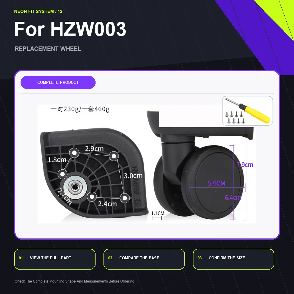 Replacement Caster For Xiaomi HZW003 For Samsonite 093 For Xiaomi STW295 For Xiaomi D564 Smooth Rolling Caster Part