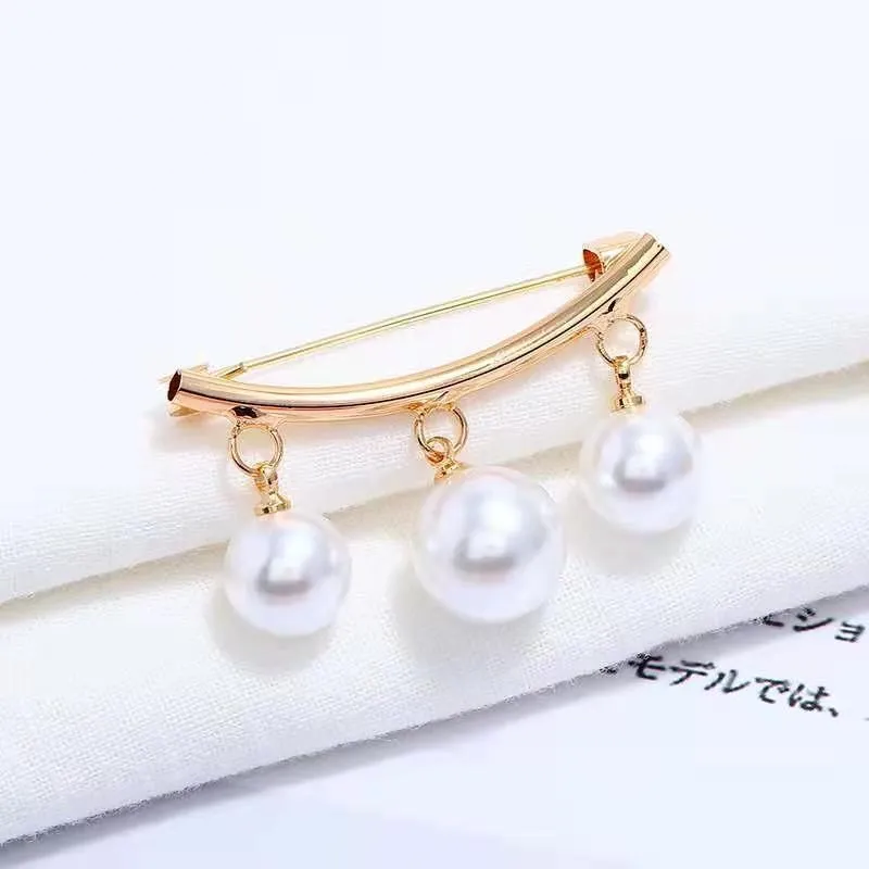 Fixed Suspenders Clothing Accessories Pendant Safety Fashion Pearl Sweater Cardigan Brooch Anti-Slip Retraction Waist Pin