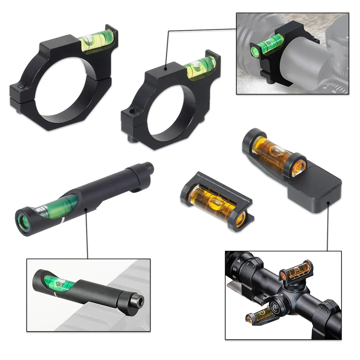 Tactical Riflescope Universal Spirit Bubble Level Balance For 25.4/30mm Ring 20mm Picatinny Rail Hunting Rifle Scope Adapter