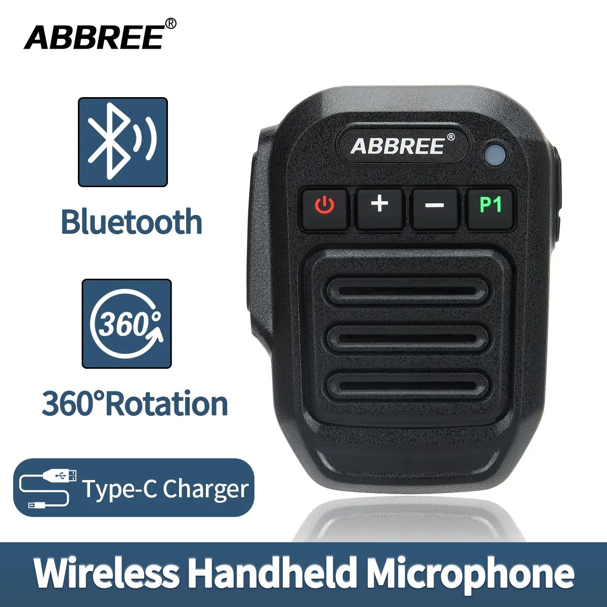 Wireless Bluetooth Microphone Handheld Speaker MIC Type-C for Baofeng UV-5R 5RH 21 Pro Quansheng UV-K5 K6 Ham Radio Accessories