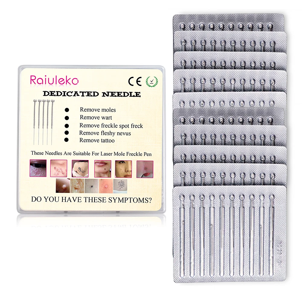 100PCS Sterile Plasma Point Pen Needles Laser Skin Dark Spot Face Wart Tag Remover Mole Tattoo Removal Pen Fine Dedicated Needle