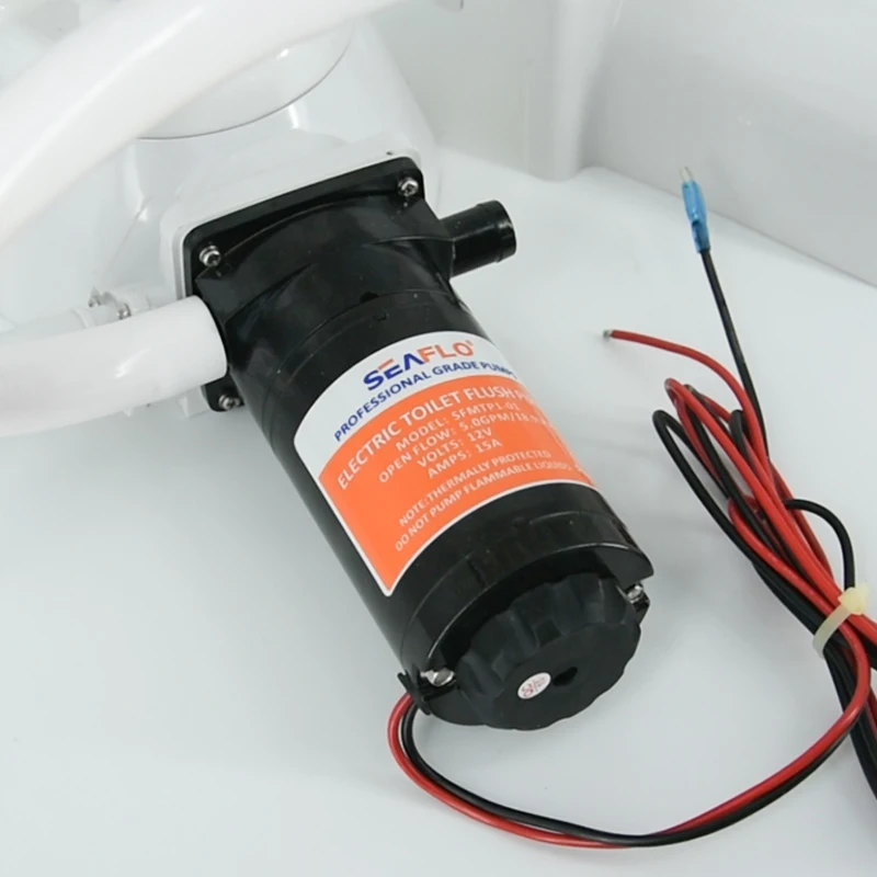 SEAFLO 12V Horizontal Electric Toilet Pump Mashing Sewage Flushing Pump Equipped Flexible Impeller Open Flow 18.9L