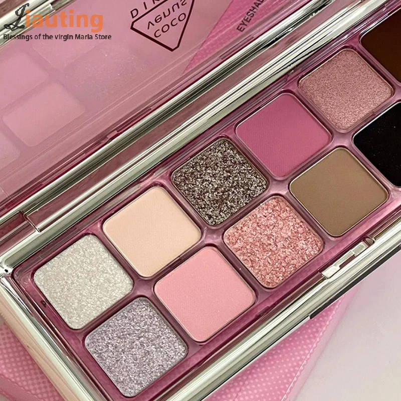 DIKALU 12 色グリッターアイシャドウパレット光沢のあるファッショナブルなアイメイクセメントカラー長期的なアイシャドウパレット化粧品